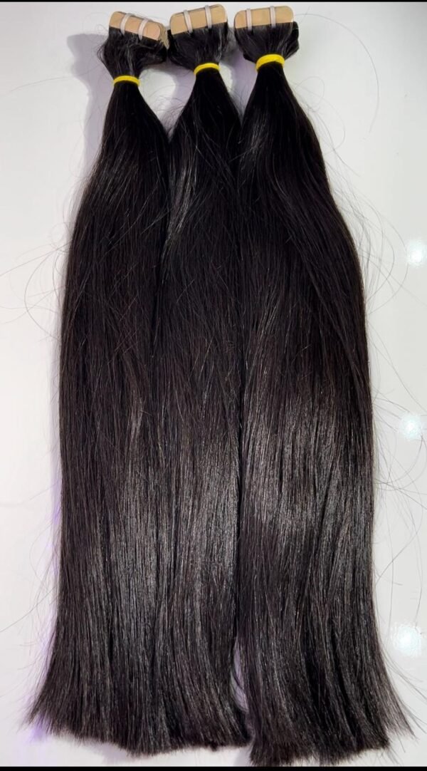 TAPE HAIR 24" Tape 💯 Human Hair  Loose WaveNatural color /Vietnam Hair/Super double drawn - Image 2