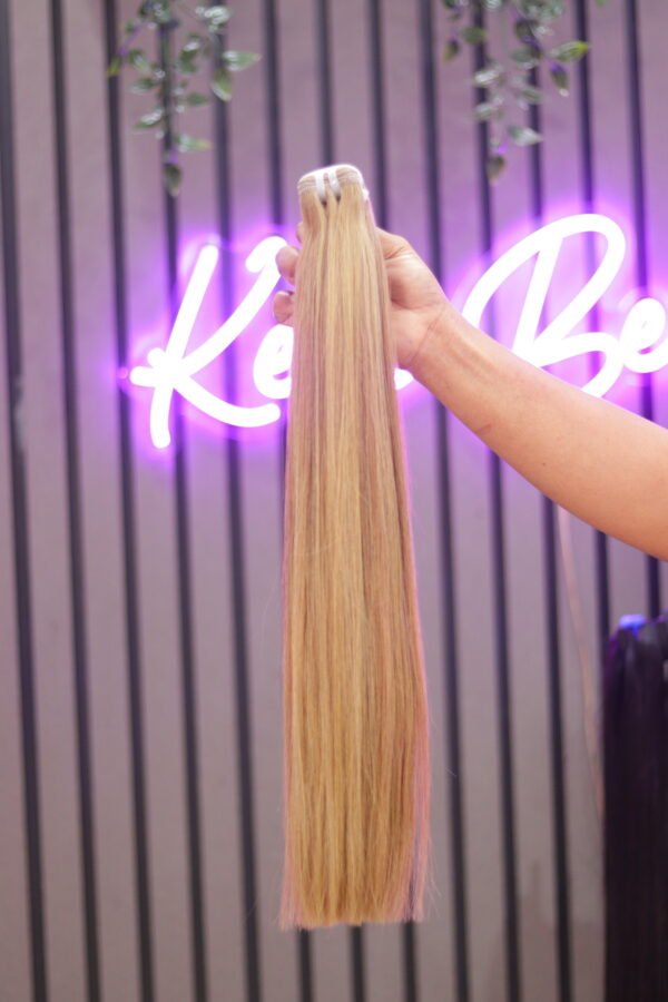 BUNDLES  STRAIGHT 18''💯 100%  Human Hair | blonde Highlight Vietnam Hair