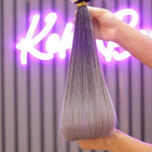 TAPE HAIR 18" Tape 💯 Human Hair Ombrey Light ash grey/Vietnam Hair/Super double drawn
