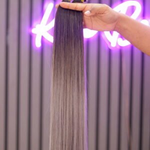 TAPE HAIR 22" Tape 💯 Human Hair Ombrey Light ash grey/Vietnam Hair/Super double drawn