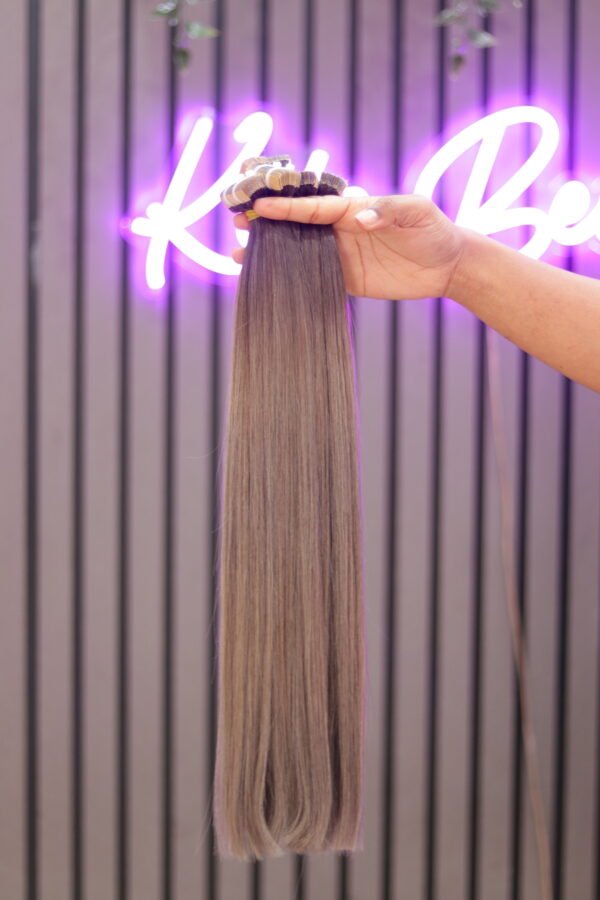 TAPE HAIR 22" Tape 💯 Human Hair Ombrey dark ash grey/Vietnam Hair/Super double drawn