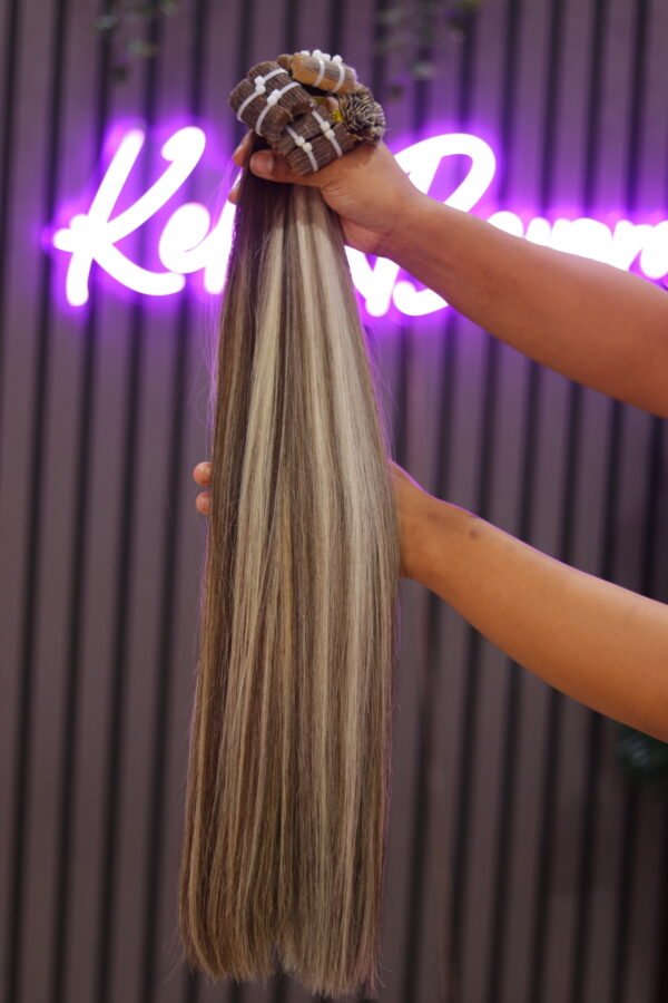 TAPE HAIR 18" Tape 💯 Human Hair HighLight olive/Vietnam Hair/Super double drawn